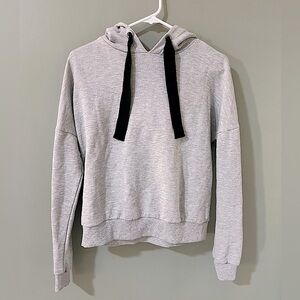 Noisy May women grey hooded sweatshirt with black tie size small